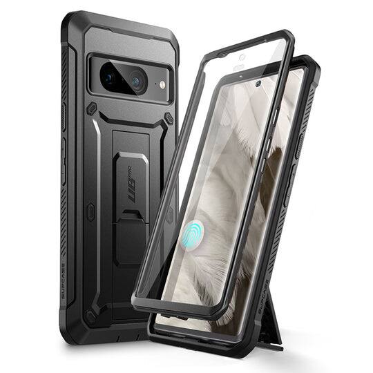 Left. SUPCASE - Unicorn Beetle Pro Rugged Holster Case for Google Pixel 8a – Full-Body Protection with Kickstand & Belt Clip - Black.