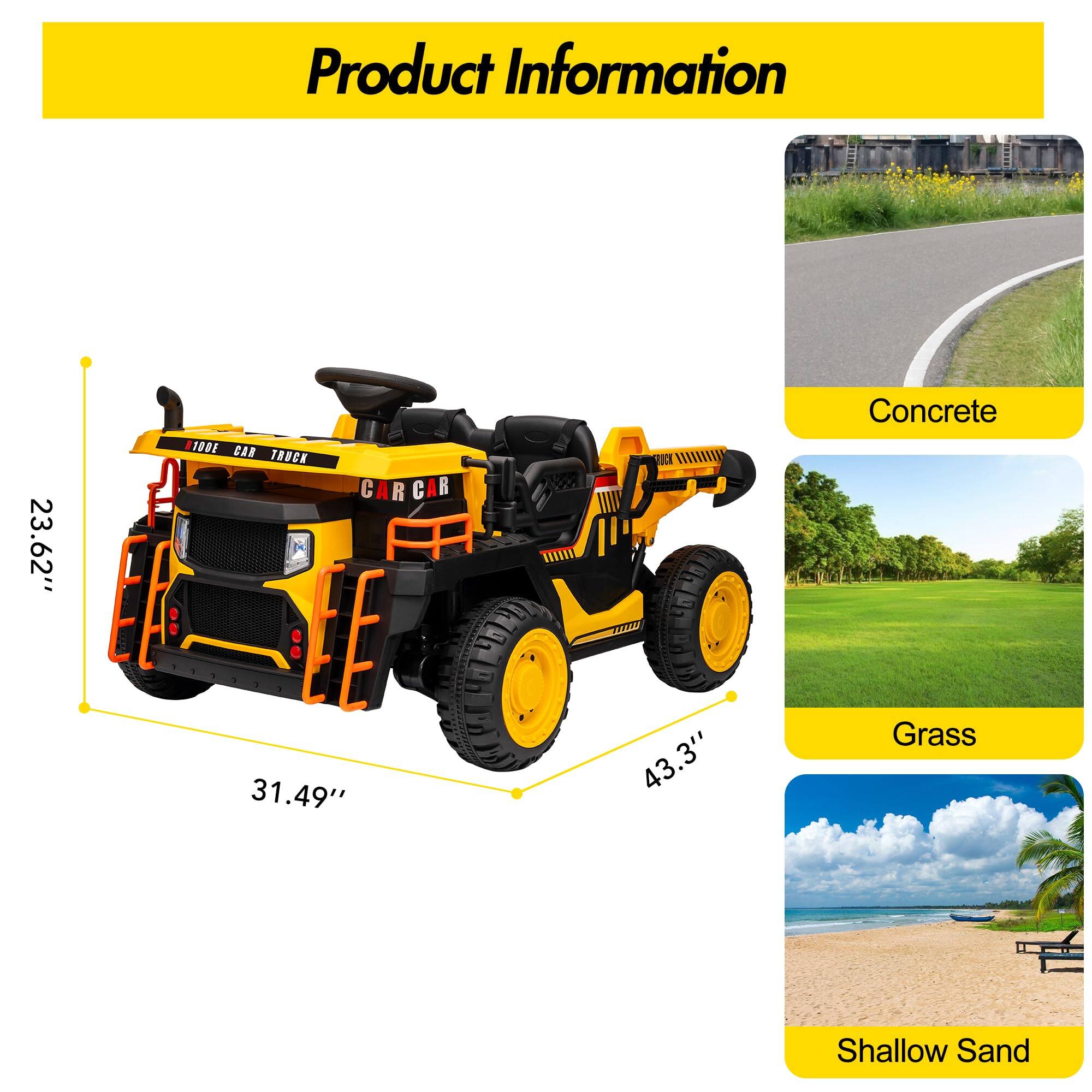 Product Information

- 23.62" TODE CAR TRUCK
- 31.49"
- 43.3"

Concrete
Grass
Shallow Sand