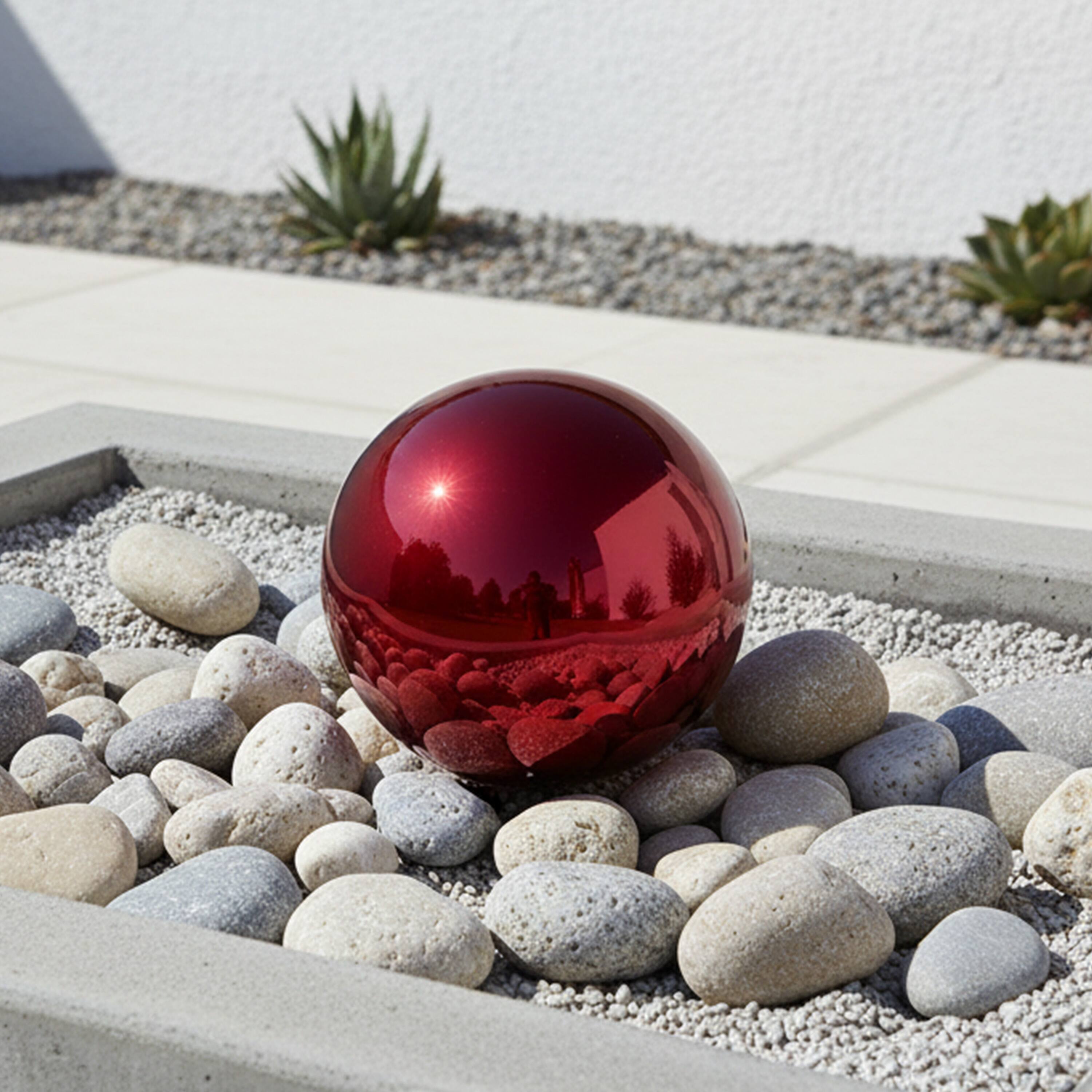 Alt View 9. Sunnydaze - Mirrored Glass Gazing Globe - 10 in - Red.