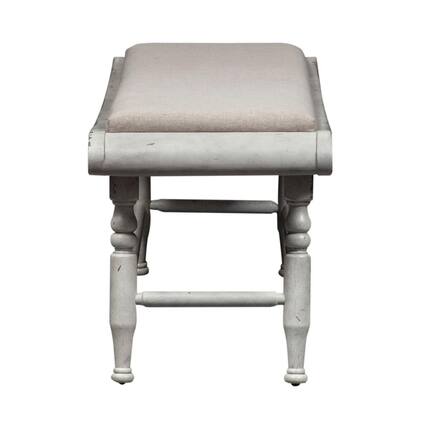 Front. Liberty Furniture Industries - Whitney Bench (RTA) in Antique Linen w/ Weathered Gray - White.
