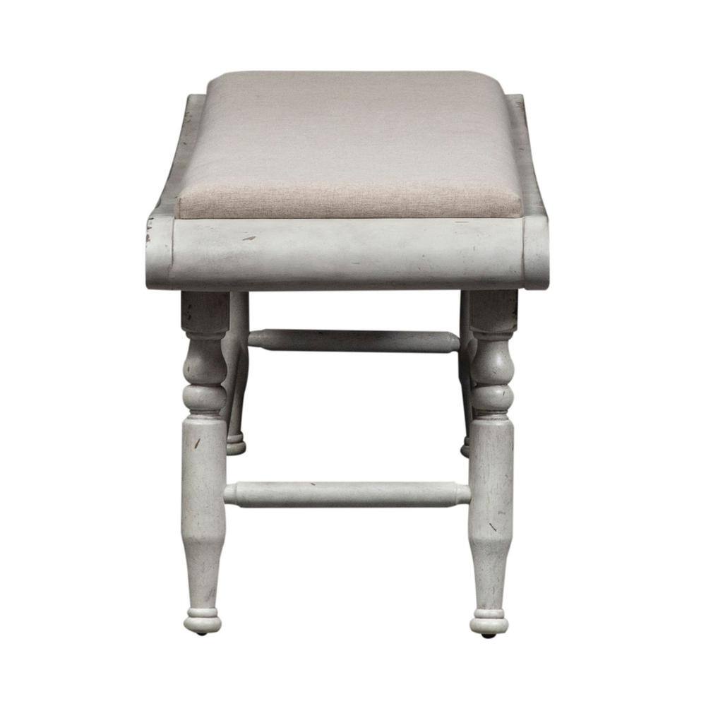 Front. Liberty Furniture Industries - Whitney Bench (RTA) in Antique Linen w/ Weathered Gray - White.