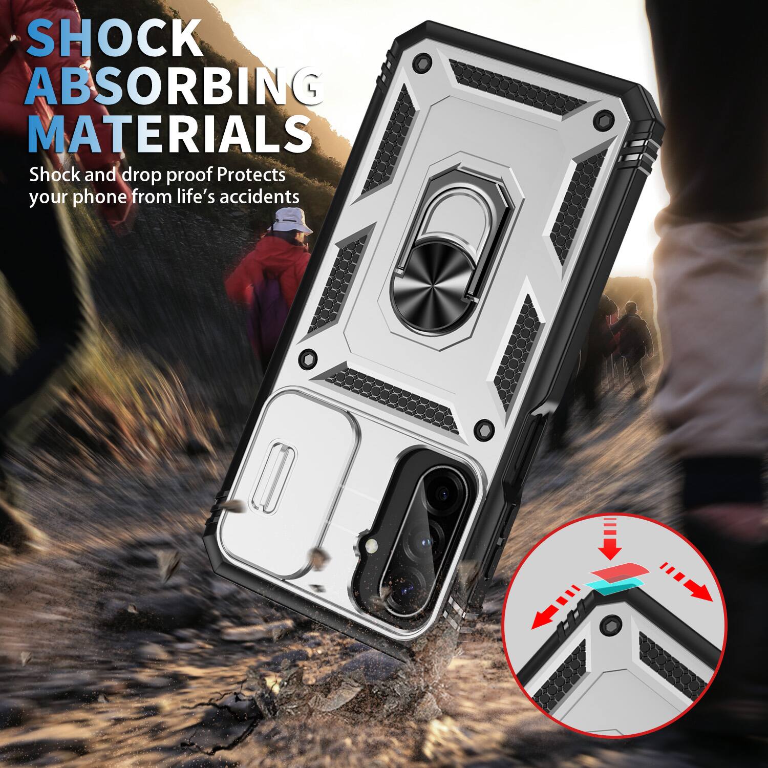 SHOCK ABSORBING MATERIALS  
Shock and drop proof  
Protects your phone from life's accidents