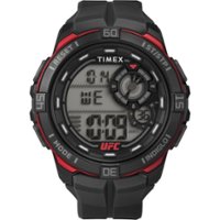 Timex - Men's UFC Rush 52mm Watch - Black Strap Digital Dial Black Case - Black - Front_Zoom