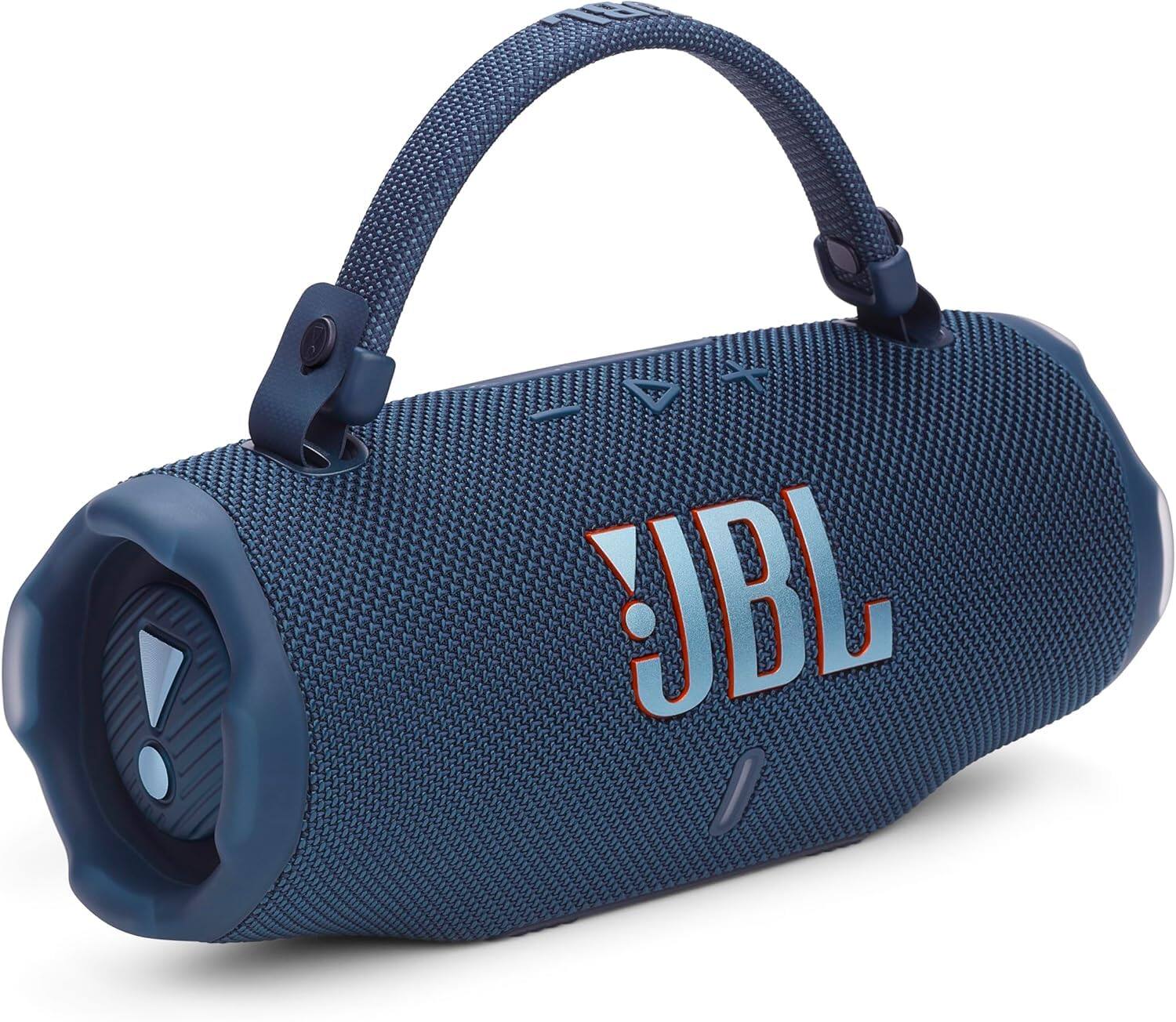 Back. JBL - Charge 6 Portable Waterproof Bluetooth Speaker with Carrying Case - Blue.
