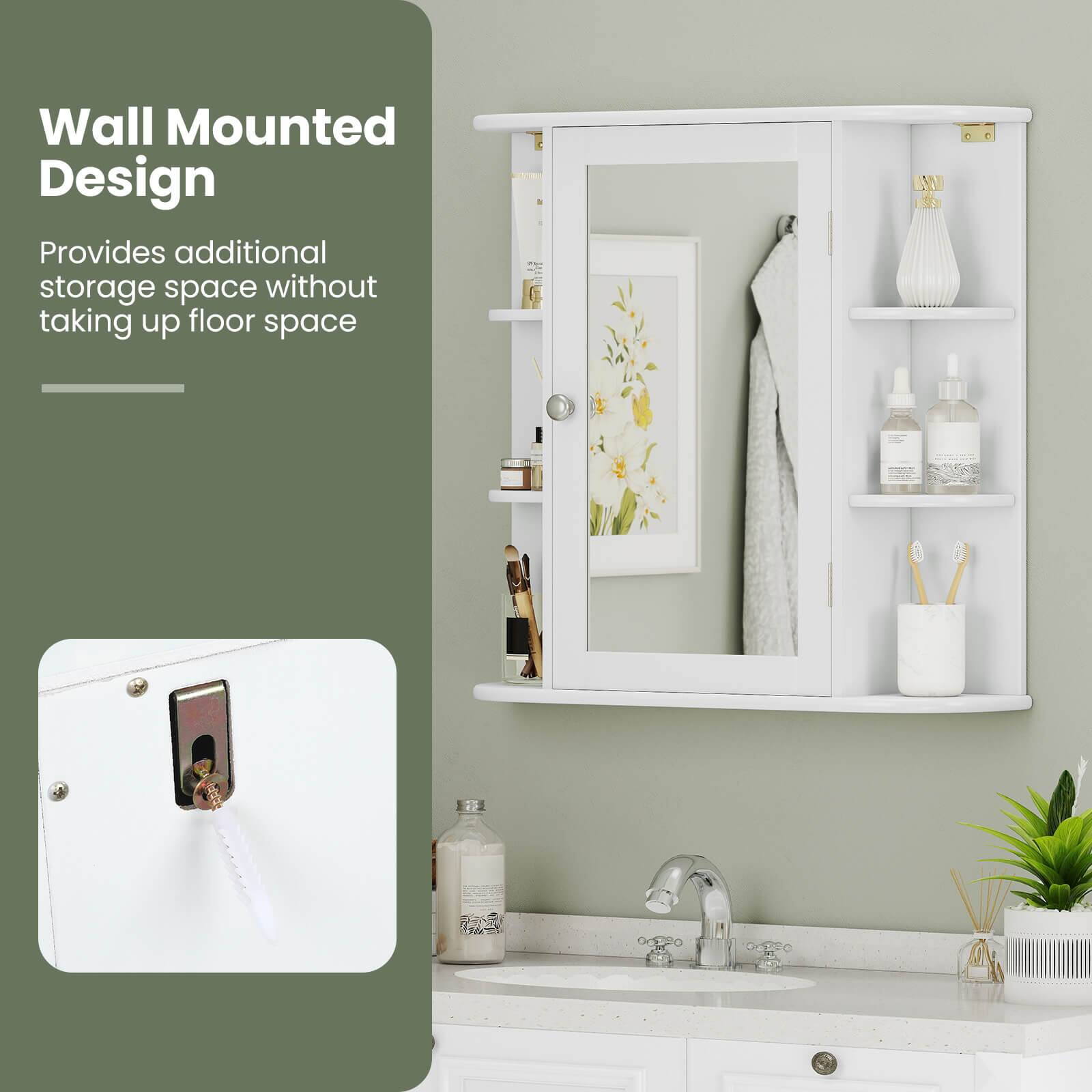 Wall Mounted Design  
Provides additional storage space without taking up floor space