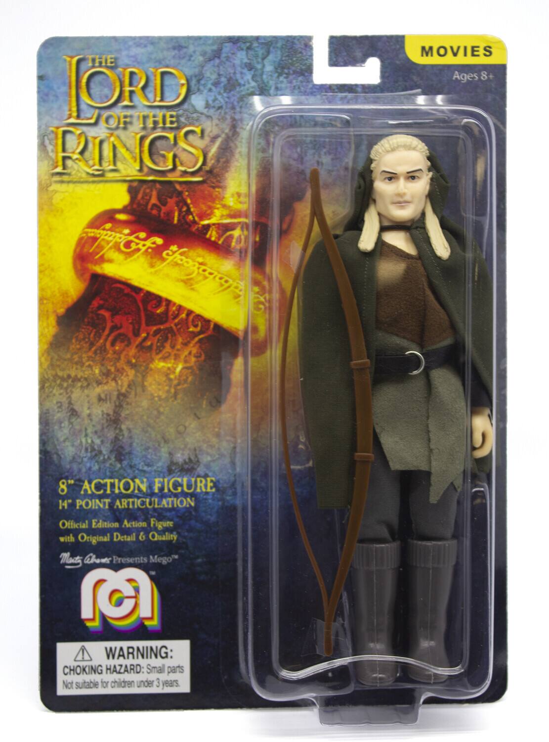 THE LORD OF THE RINGS MOVIES  
Ages 8+  
8" ACTION FIGURE  
14 POINT ARTICULATION  
Official Edition Action Figure with Original Detail & Quality  
Mact Chaw Presents Mego  
WARNING: CHOKING HAZARD: Small parts Not suitable for children under 3 years.