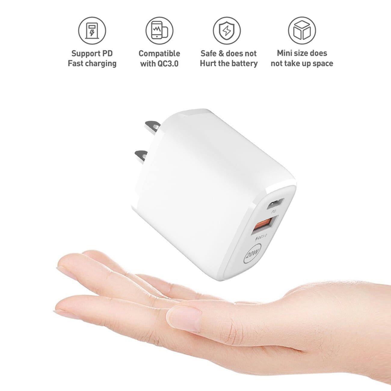 Support PD Fast charging  
Compatible with QC3.0  
Safe & does not Hurt the battery  
Mini size does not take up space  
PD  
facio (20W)