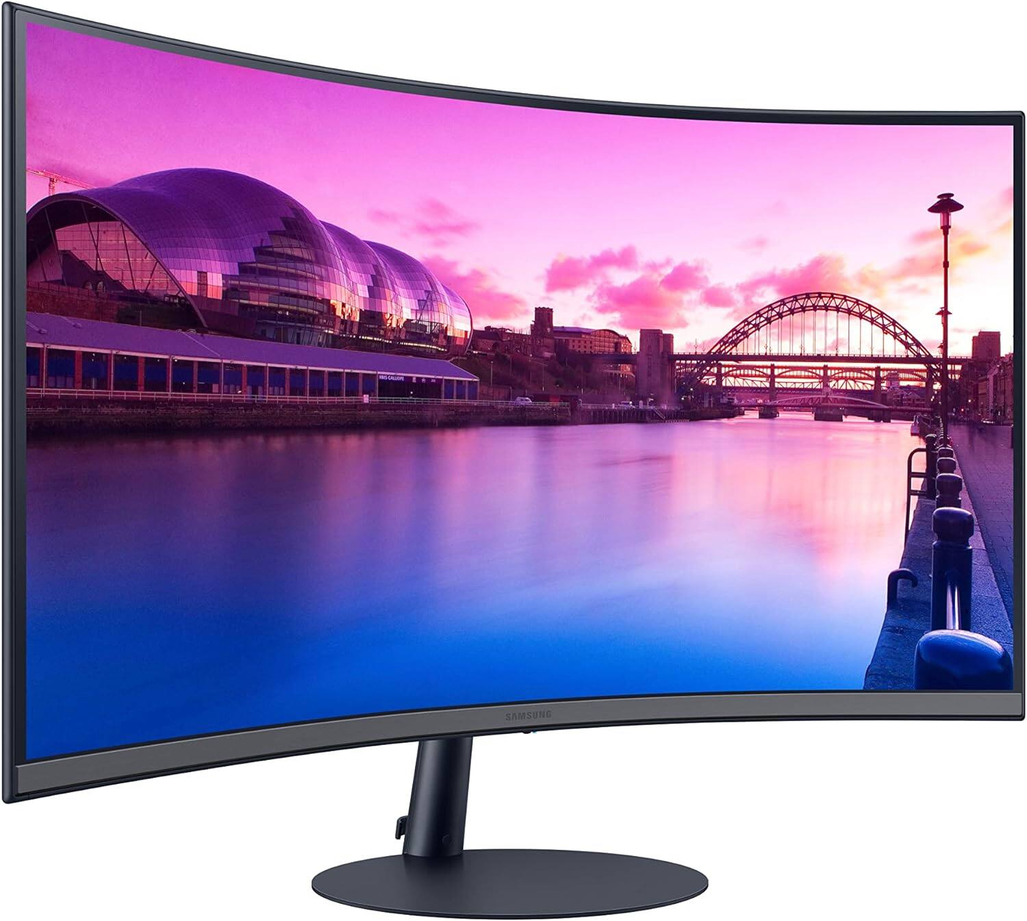 Left. Samsung - Samsung S39C 32" FHD 75Hz Curved Monitor (HDMI) - Black.