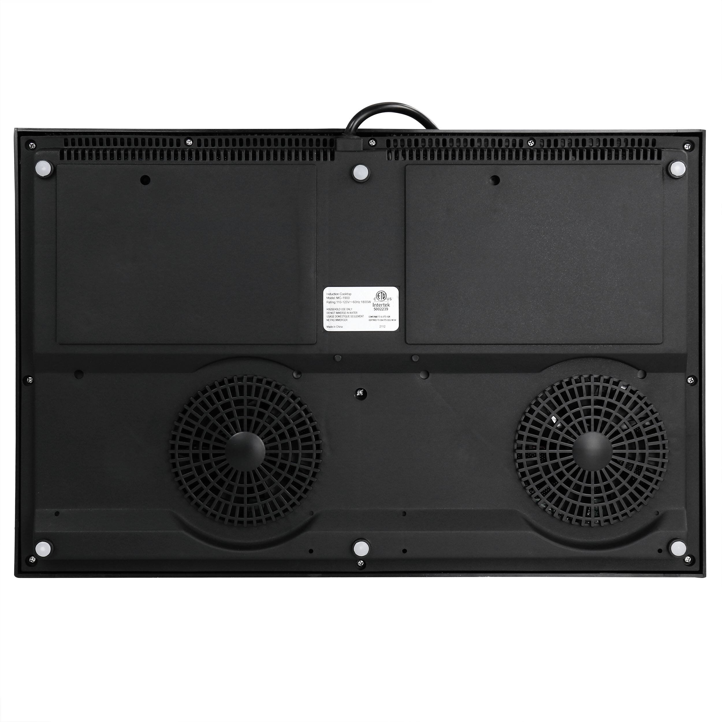 Alt View 4. MegaChef - MegaChef 1400 Watt Dual Induction Cooktop - Black.