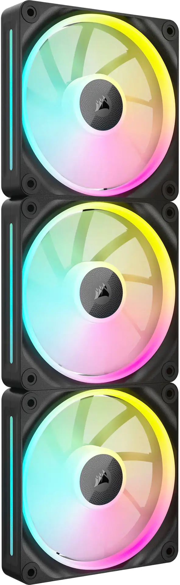 Alt View 26. CORSAIR - CUE LINK LX120 RGB 120mm PWM Fans Starter Kit (3-pack) - Black.