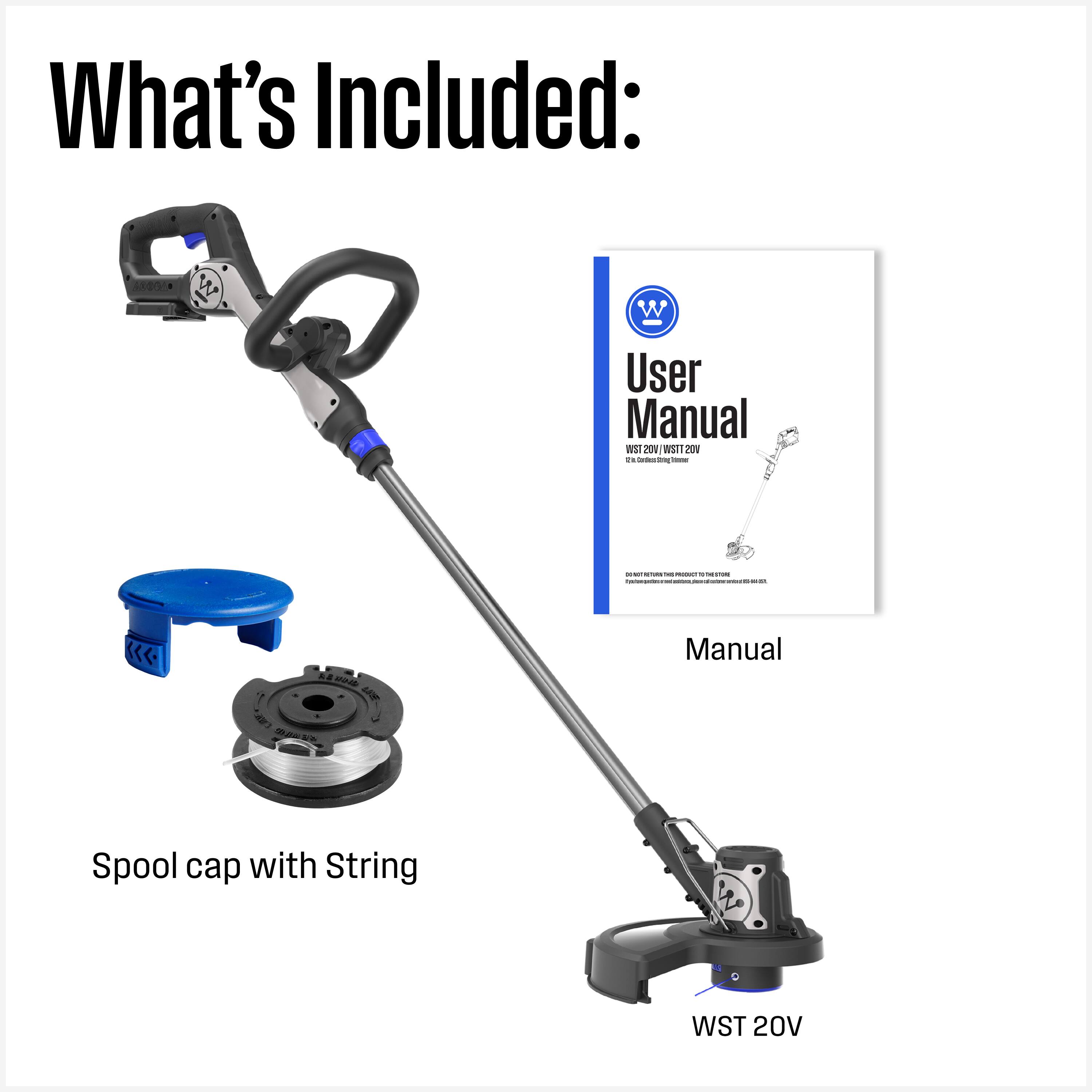 What's Included:
- LXOOA W W User Manual W 2N1 W 201 T
- Spool cap with String
- WST 20V