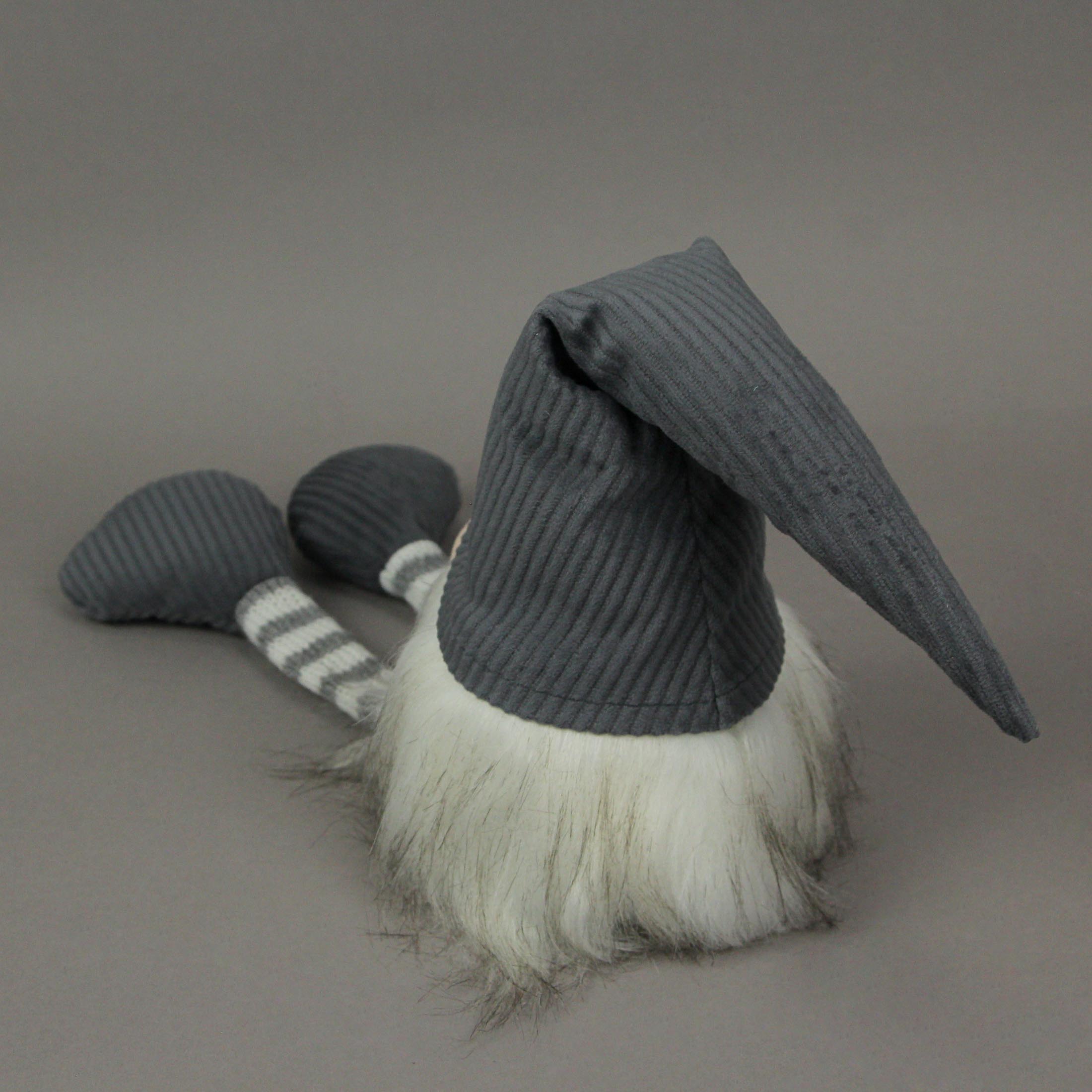 Alt View 2. PD Home & Garden - Large Polyester Garden Gnome Shelf Sitter Home Decor Plush Decoration Ornament - Grey.