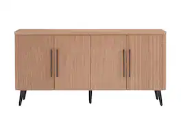 Manhattan Comfort - Jodie Mid-Century Modern 65" Fluted Sideboard - Maple