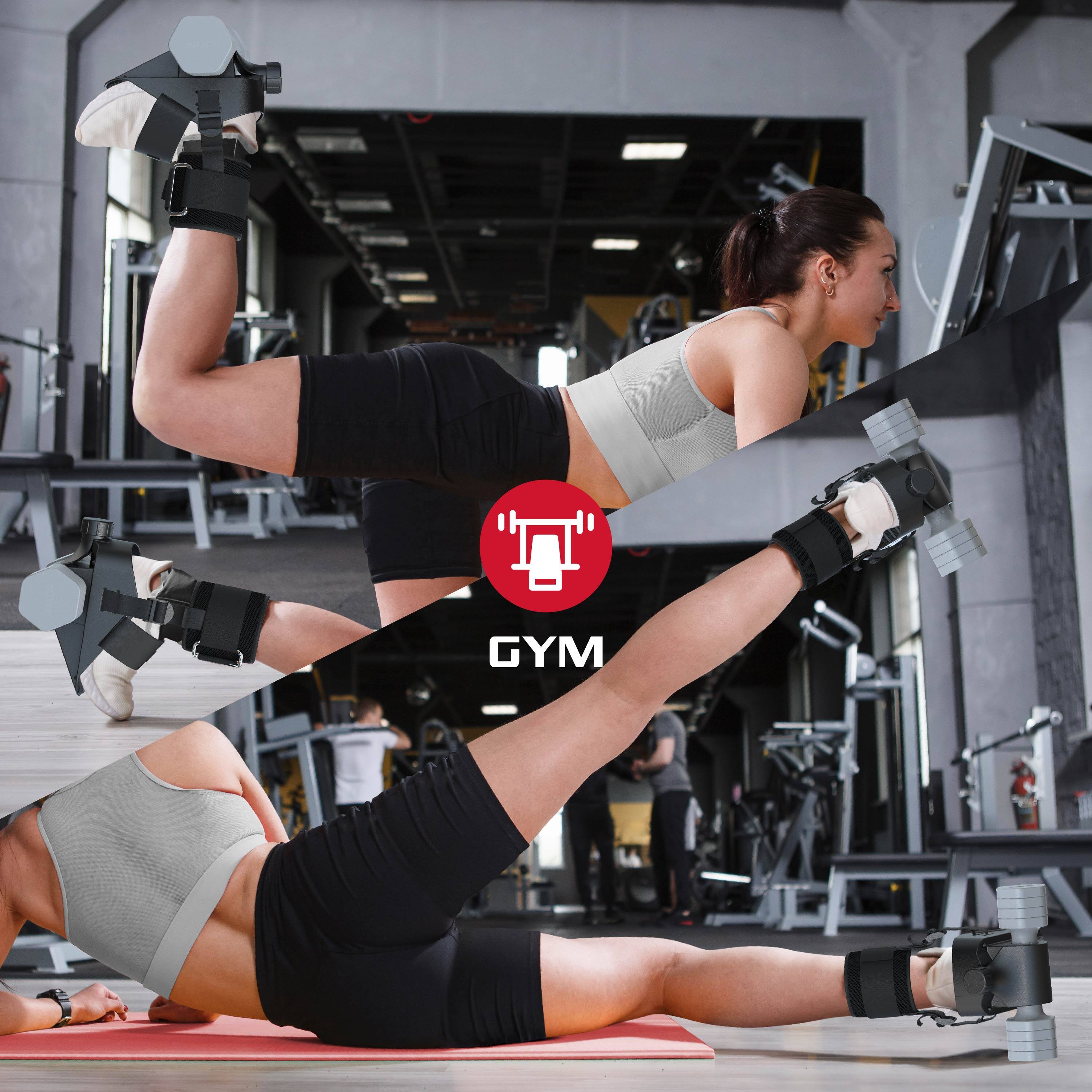 Alt View 5. Tzumi - AnkleBell Leg Weights Adapter, Ankle Weights Adjustable Dumbbell Adapter - Black.