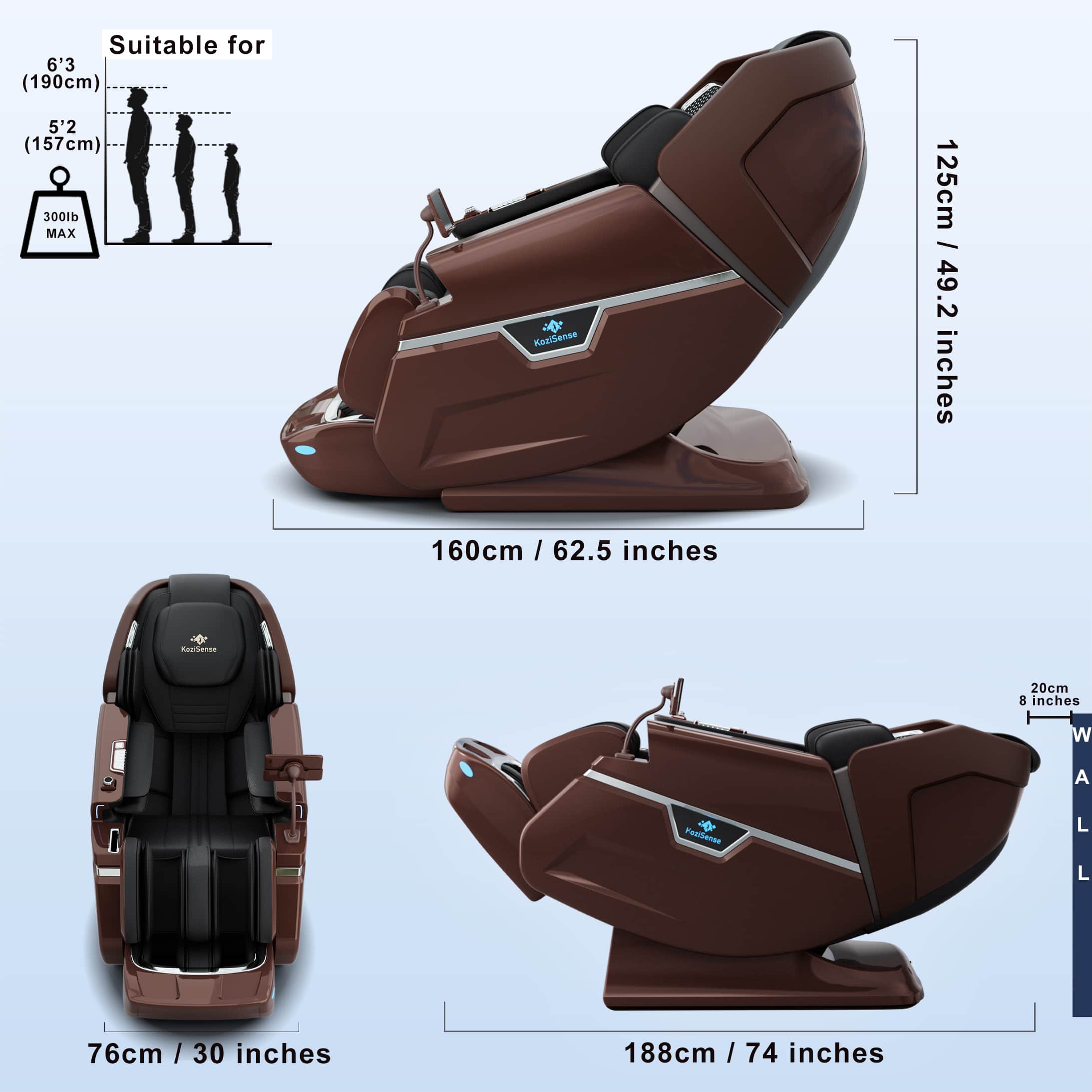 KoziSense KZ L66 Dual 4D+3D Luxury Massage Chair,Deep Zero Gravity
