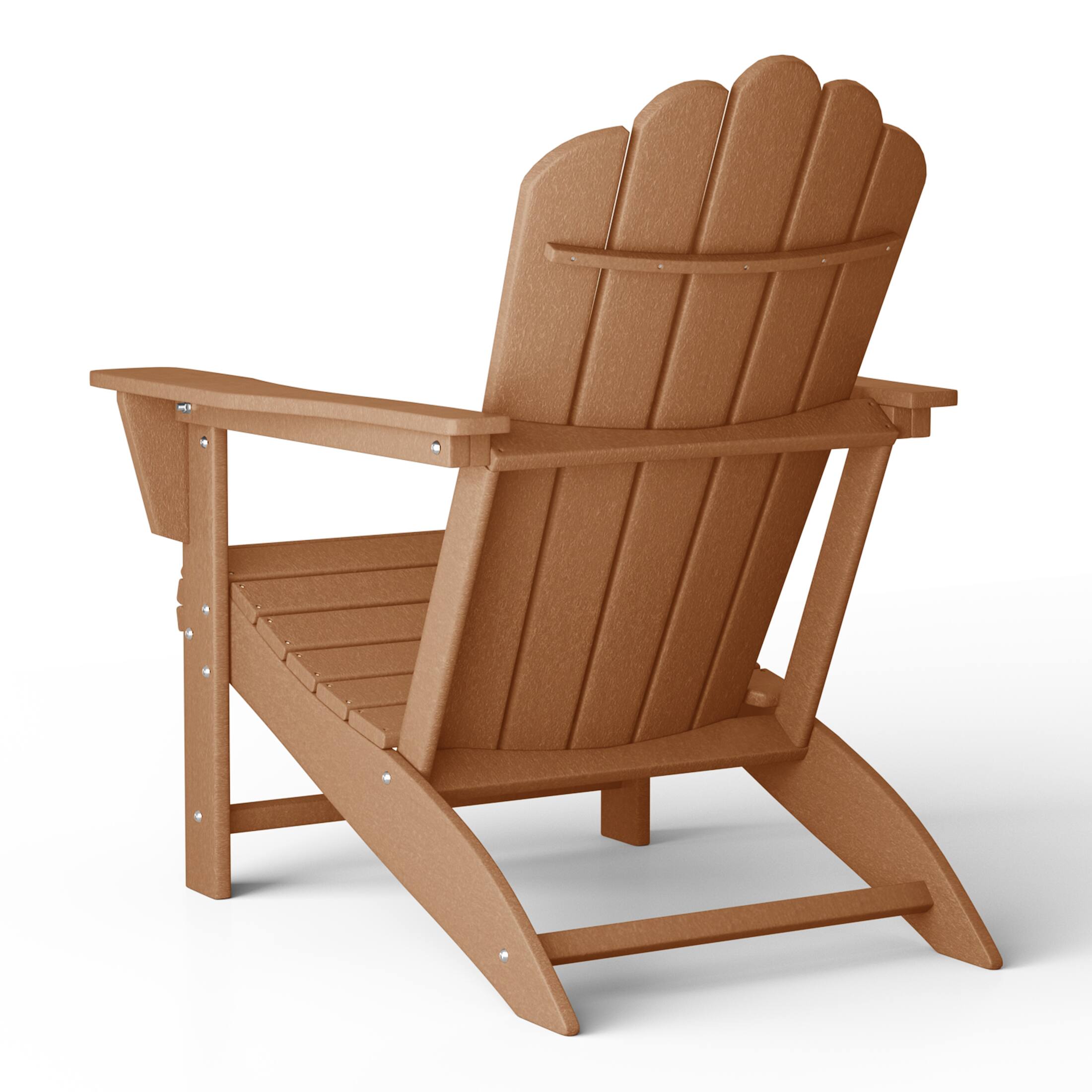 Alt View 2. WestinTrends - WestinTrends Highland Outdoor Patio HDPE Adirondack Chair With Cup Holder - Teak.