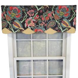 RLF Home - Zoe Petticoat 3" Rod Pocket Lining Luxurious and Elegant Window Treatment Valance 50" x 15" - Black
