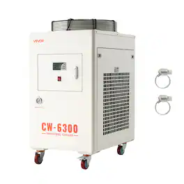VEVOR - Industrial Water Chiller, 27,300 BTU/h, Industrial Water Cooler Cooling System with Compressor, 10.6 Gal Tank Capacity - White