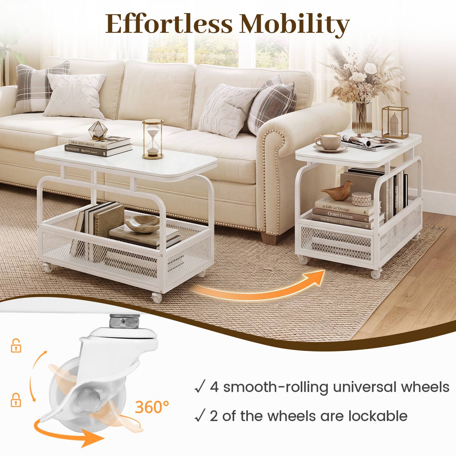 Effortless Mobility

ZAT SEEDA DUN - 35

4 La Dosign - Quiet Derres TESCUE 2010 B 5

360

J 4 smooth-rolling universal wheels J 2 of the wheels are lockable