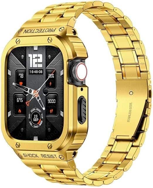 Worryfree Gadgets - Uni-body Metal Band for Apple Watch Ultra 49mm - Gold