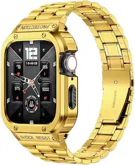 Worryfree Gadgets - Uni-body Metal Band for Apple Watch Ultra 49mm - Gold