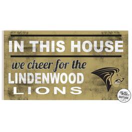 Jardine - Lindenwood Lions 11" x 20" Indoor/Outdoor In This House Sign - Black