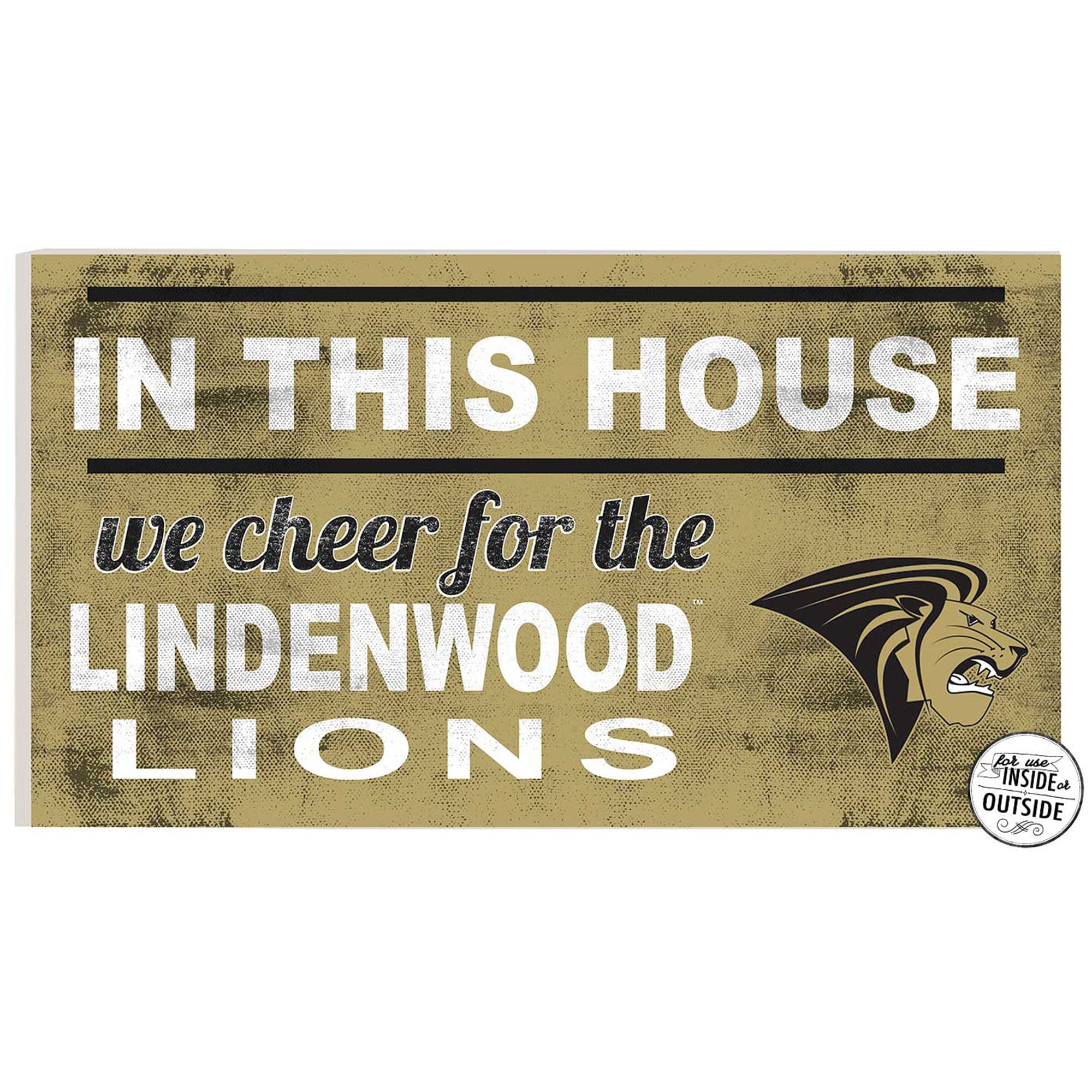 Lindenwood Lions 11" x 20" Indoor/Outdoor In This House Sign