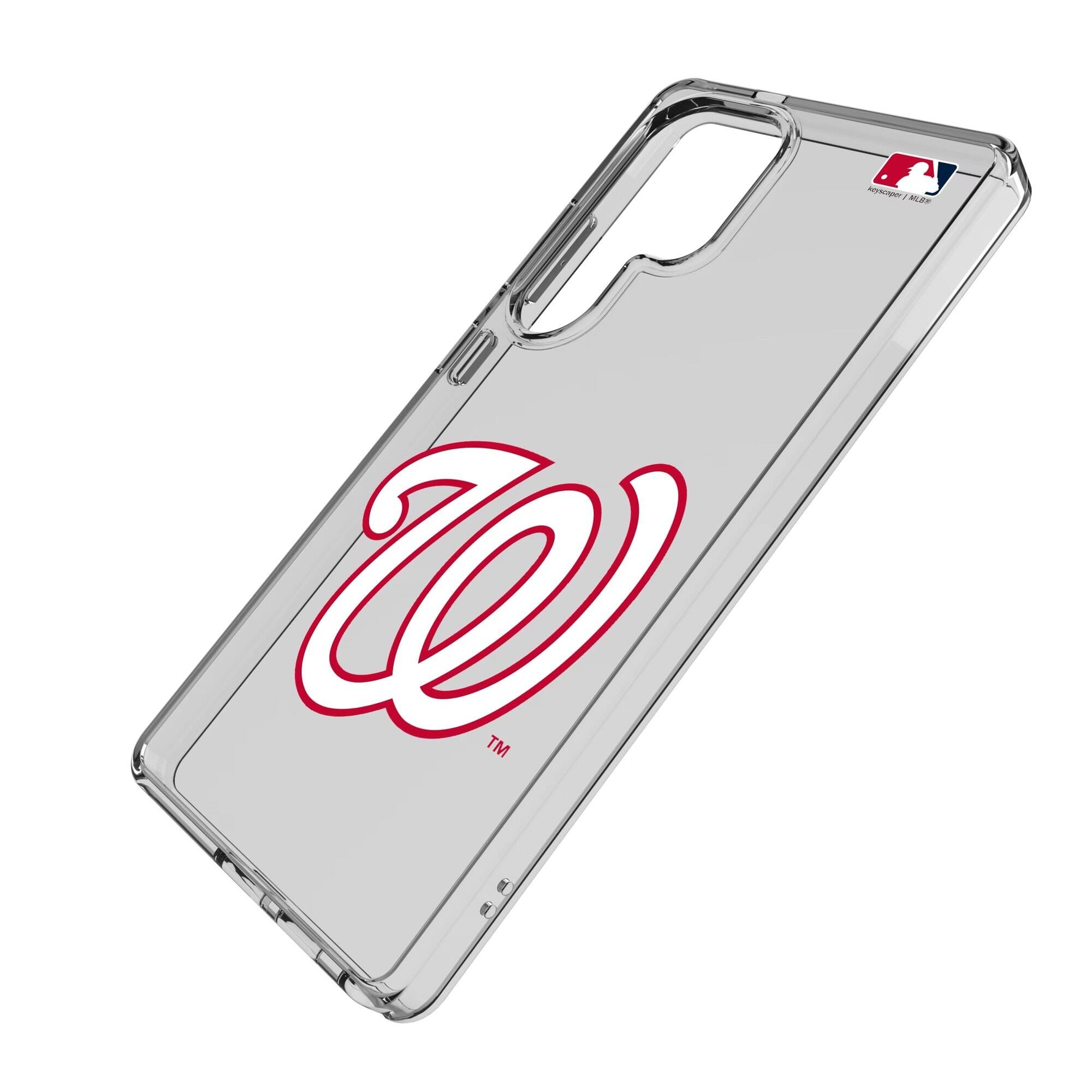 Alt View 1. Keyscaper - Washington Nationals Galaxy Text Backdrop Clear Case - S23 Ultra - Multicolor.