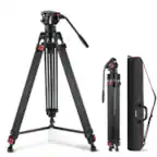 Front. Neewer - 74" Video Tripod with Fluid Head - Professional Aluminum Stand for DSLR & Camcorder (17.6lb).