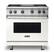 Front. Viking - 5-Series Gas Sealed Burner Range - Pure White.