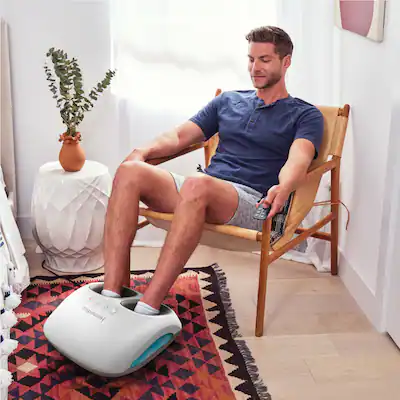 Homedics - Shiatsu + Air 4.0 Foot Massager with Heat - White Homedics - Shiatsu + Air 4.0 Foot Massager with Heat - White