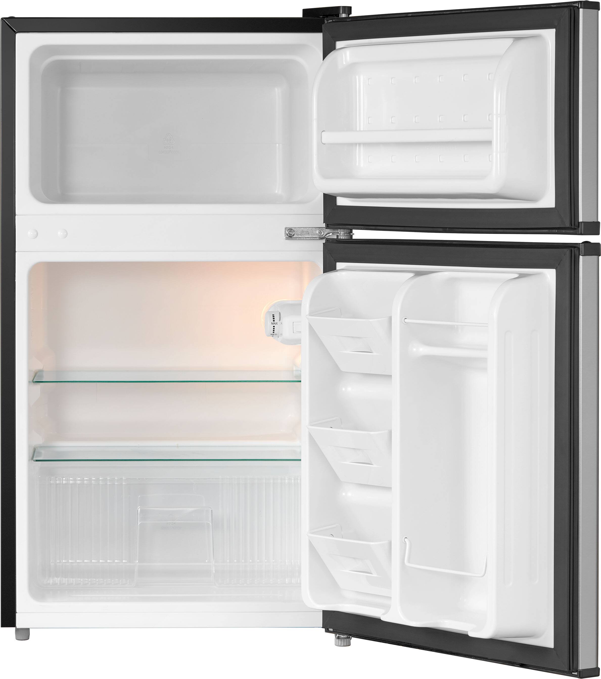 Alt View 10. Insignia™ - 3.1 Cu. Ft. Mini Fridge with Top Freezer and ENERGY STAR Certification - Stainless Steel Look.