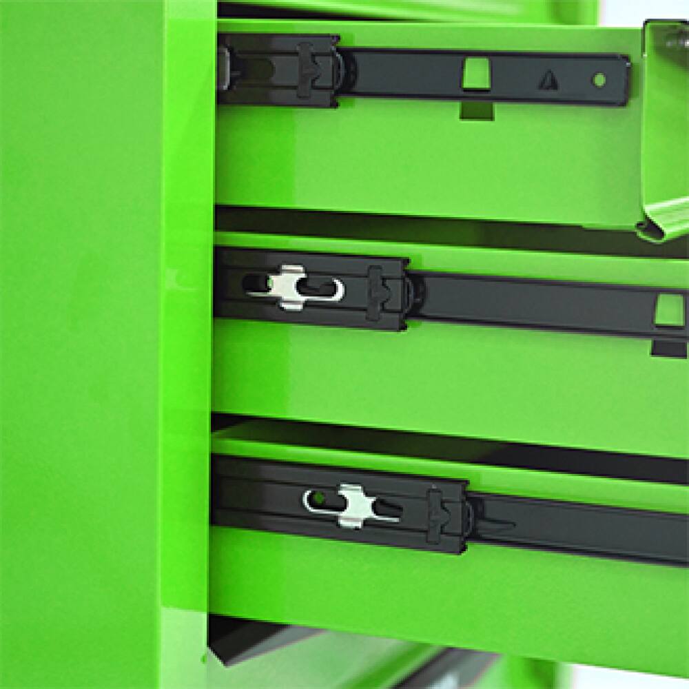 Alt View 8. JUJABU - 20" Rolling Metal 7 Drawers Tool Cabinet with Ball Bearing Drawer Slides-GREEN - Green.