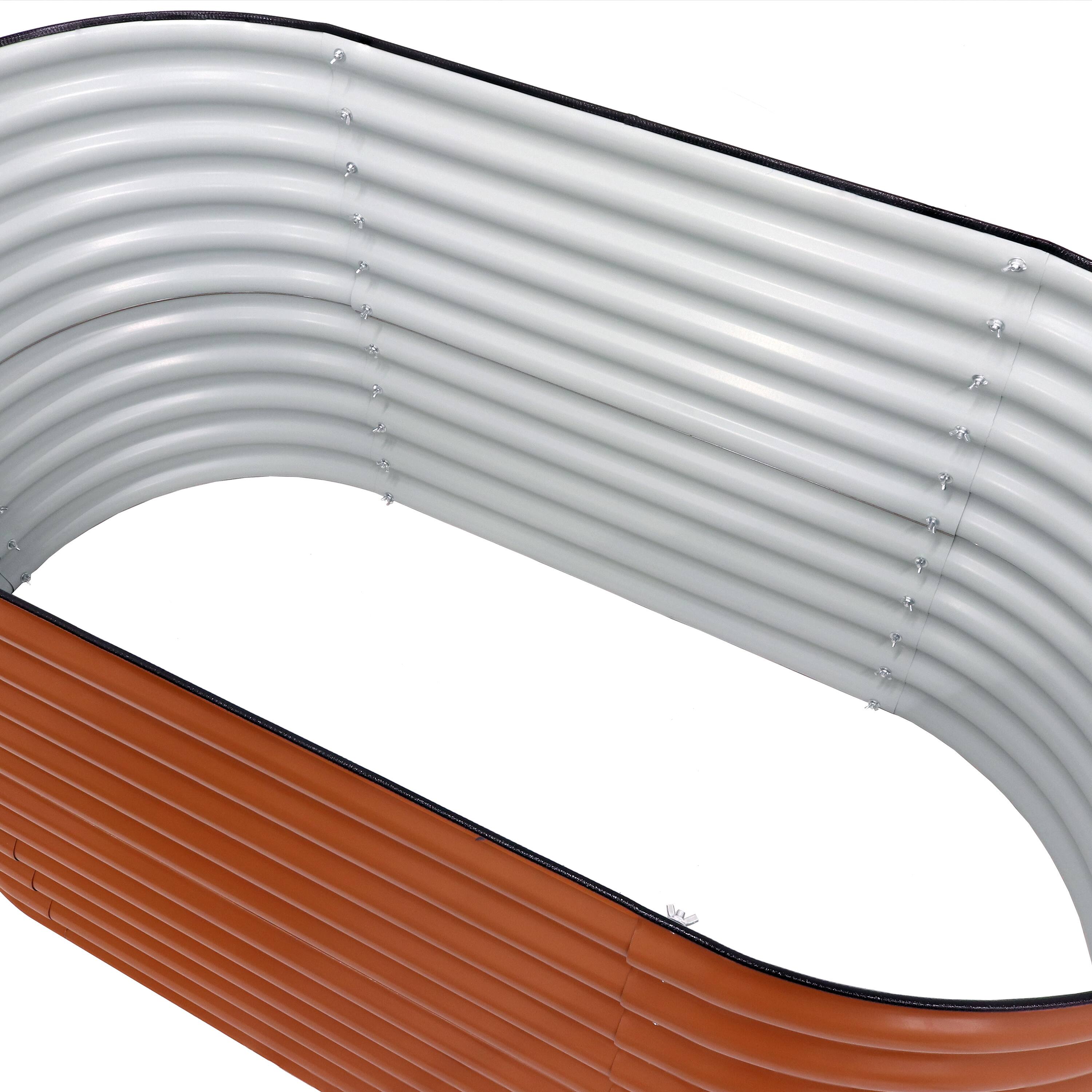 Alt View 8. Sunnydaze - Galvalume Steel Rectangle Raised Bed - 62.5 in x 32 in - Brown.