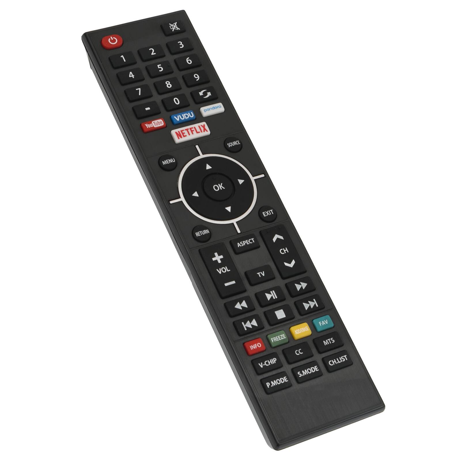 3 2 1 6 5 4 9 8 7 0 - pandora VUDU You Tube NETFLIX SOURCE MENU OK EXIT RETURN ASPECT CH VOL TV - NI DN K4 FAV ADGIERAGE FREEZE MTS INFO CC V-CHIP CH.LIST S.MODE P MODE