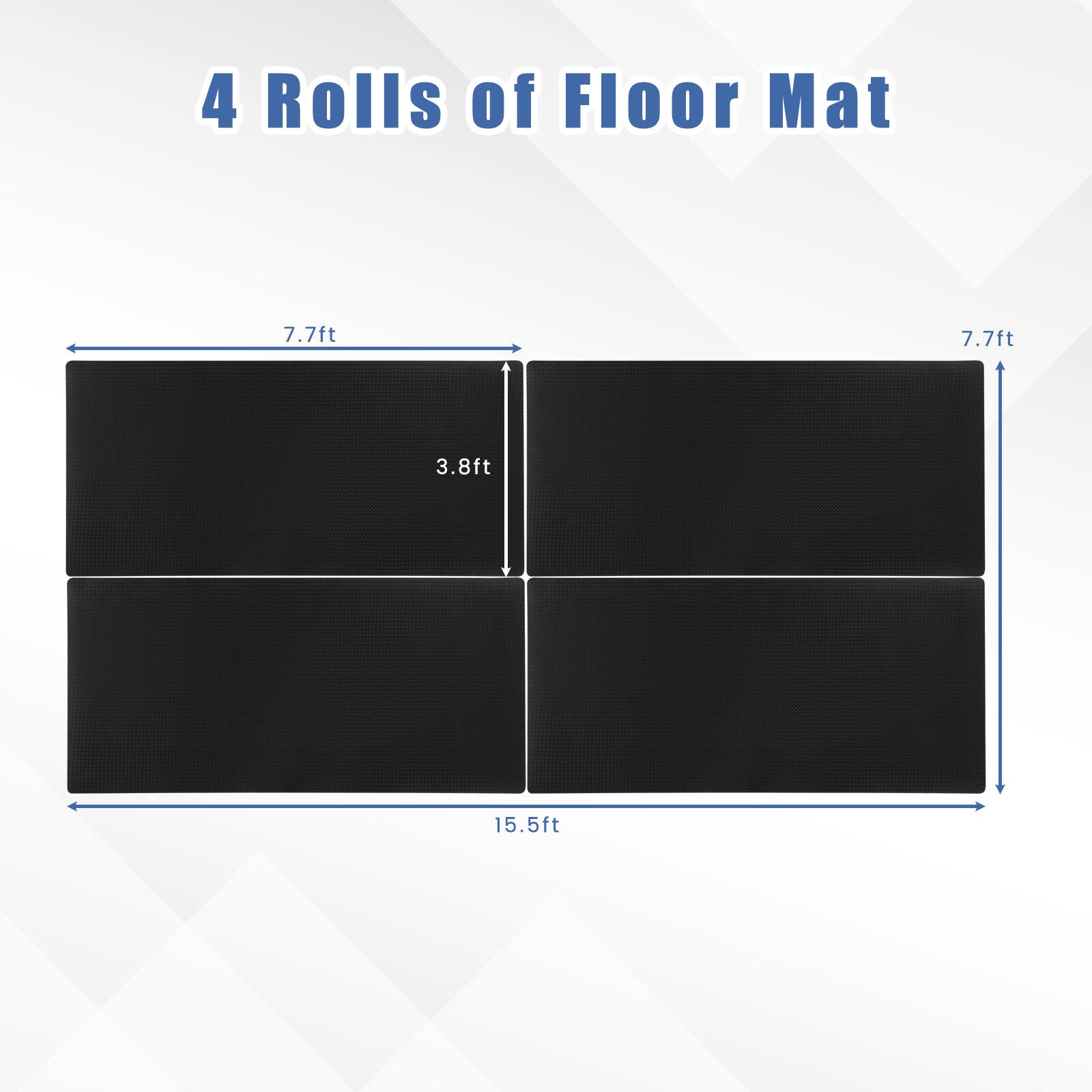 4 Rolls of Floor Mat  
7.7ft x 3.8ft  
15.5ft