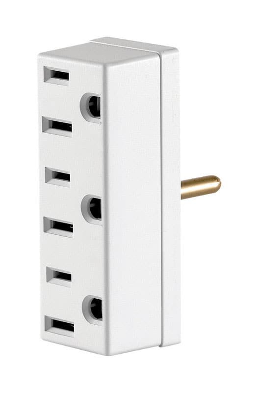 Leviton - Grounded 3 outlets Outlet Adapter 1 pk