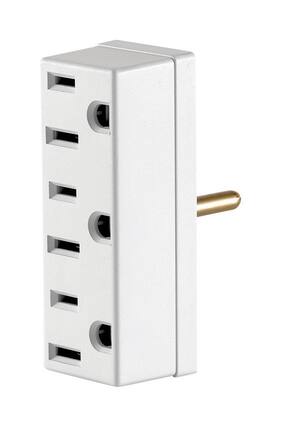 Front. Leviton - Leviton Grounded 3 outlets Outlet Adapter 1 pk.