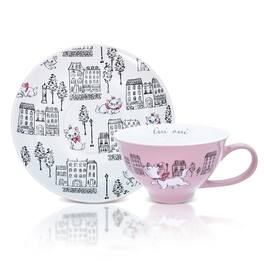 Silver Buffalo - Disney The Aristocats Marie Ceramic Teacup and Saucer Set - Pink