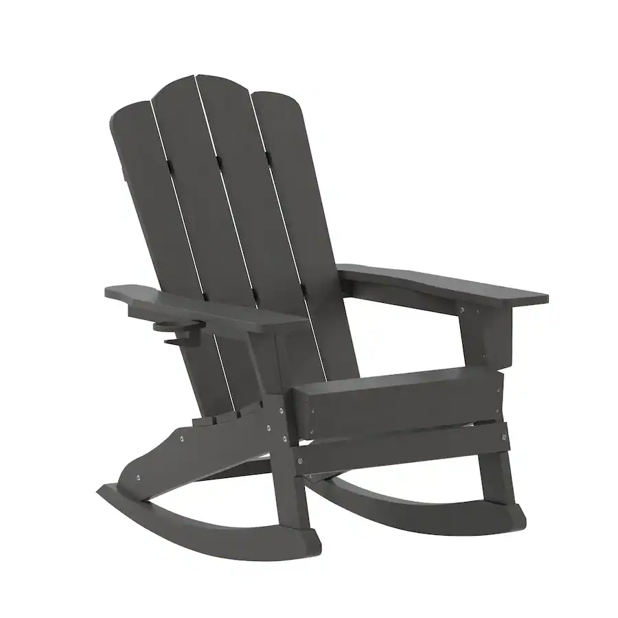 Single Rounded Flash Card Template Flash Furniture Newport Adirondack Rocking Chair with Cup Holder ...