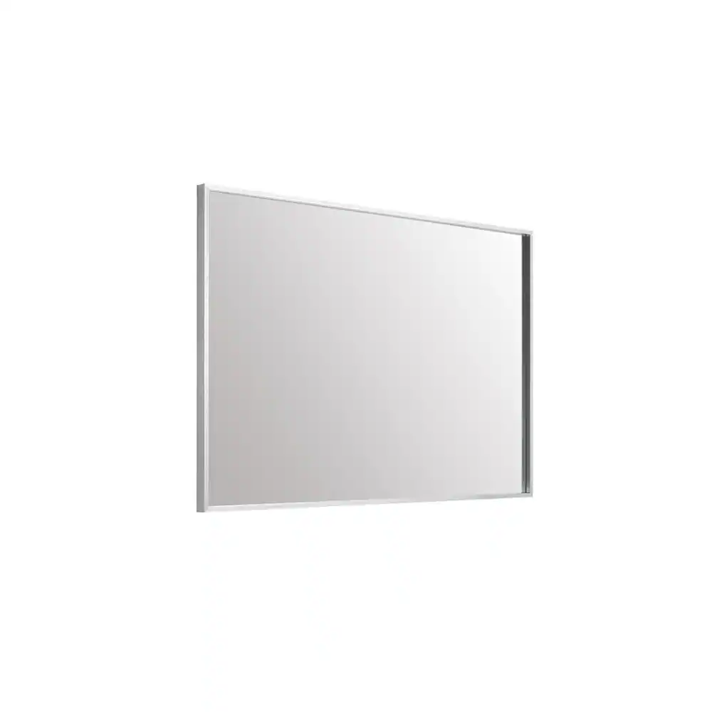 Back. Elegant Decor - Aluminum Frame Square Mirror 30x36 In Silver - Silver.