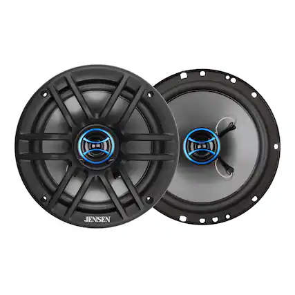 Front. Jensen - Jensen JS62 6.5" 2-Way Car Speakers Pair | 200W Peak | 100W Each | 1" Mylar Dome Tweeter - Black.