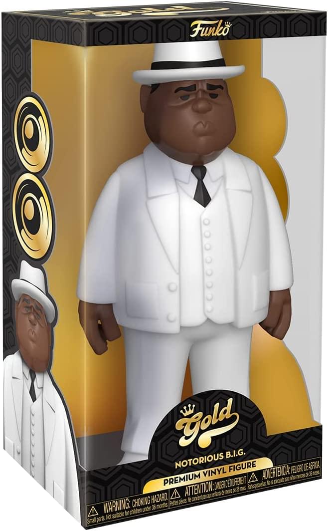 Funko Gold  
Notorious B.I.G.  
Premium Vinyl Figure  

WARNING: CHOKING HAZARD  
Small parts. Not suitable for children under 36 months.  

ADVERTENCIA: PELIGRO DE ASFIXIA  
Partes pequeñas. No es adecuado para niños menores de 36 meses.  

ATTENTION: DANGER DE SOUFFLAGE  
Petites pièces. Ne convient pas aux enfants de moins de 36 mois.