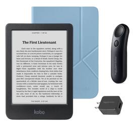Kobo - Clara BW eReader with Black Remote & AC Bundle - 2024 - Dusk Blue SleepCover