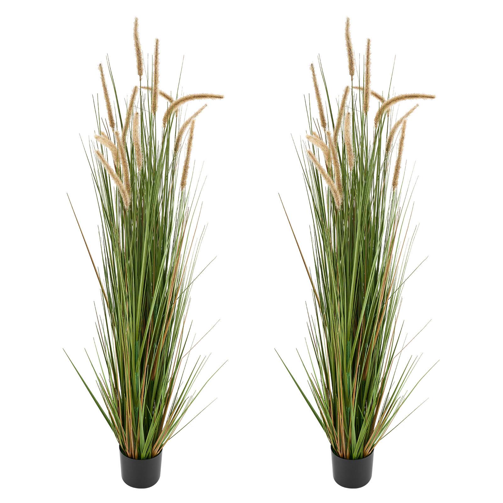 Alt View 5. VEVOR - Artificial Grass Plant, 2 Pack 59 inch Horsetail Reed Grass in Pot, Premium PVC Faux Fake Greenery Shrubs Plant - Green.
