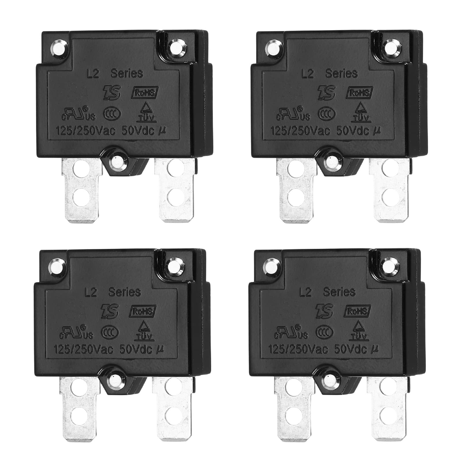 Unique Bargains - 4pcs 3A Push Button Circuit Breaker, 125/250V AC,50V DC, Automatic Reset Thermal Overload Protector for Industrial - Black price history on PriceWatchPro