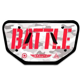 Battle Sports - Backplate, Stencil Camo, Youth - Grey/Bright Red
