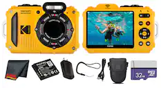 15M/50FT WATERPROOF KODAK PIXPRO LENS III
4X WIDE 27-108mm 1:3.0-6.6
Wireless W T MODE DISP. SET
PIXPRO KAVE ELECTRONICS
B0D
Cer PIXPRO
CT SMAA
2.59wh 700mAh
-n LB-015
700mAh
AD
3
1.7V
dr voltage
Minorr LN A
Pa A
Made Man mW PS
5 T E . V + -A
micro S
32GB XC