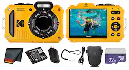 Kodak - PIXPRO WPZ2 Digital Camera (Yellow) (WPZ2YL) + 32GB Card + Case + Cleaning Cloth
