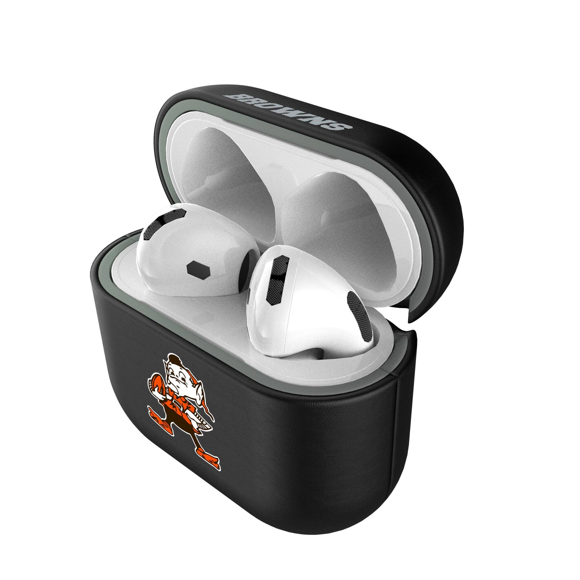 Alt View 3. Keyscaper - Cleveland Browns Cleveland Browns Insignia AirPods 4th Generation Case Cover - No Size - Black.